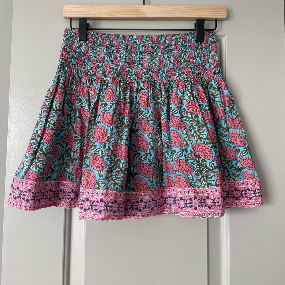 Marea by Liz Joy Pure Joy Home Harbor Sunset Smocked Block Print Skirt